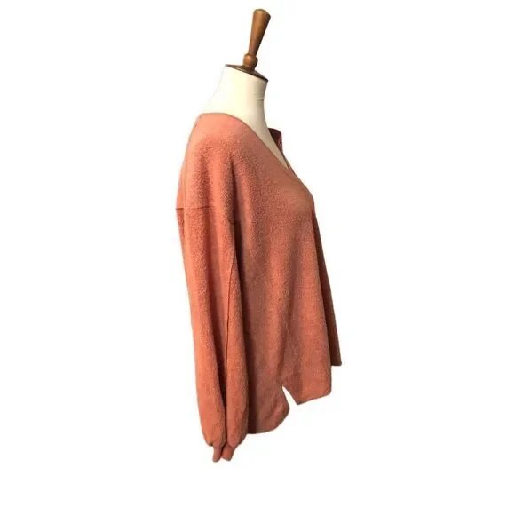 Urban Outfitters super soft slouchy pullover orange asymmetrical lightweight swe - Picture 4 of 11